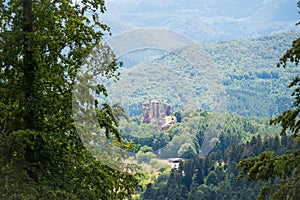 beatiful landscape of the pfÃ¤lzer wald hills and the dahner rock castles, rheinland-pfalz, germany