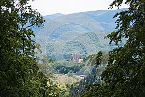 beatiful landscape of the pfÃ¤lzer wald hills and the dahner rock castles, rheinland-pfalz, germany