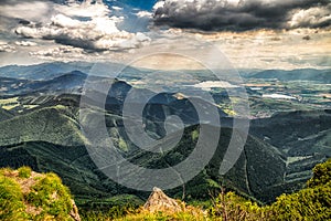 Beatiful landscape view on region Liptov from hill Velky Choc, Slovakia