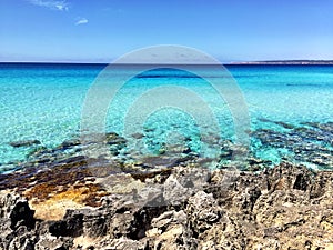 Beatiful Sunny Beach day in Formentera Spain.