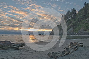 Beatiful sunset at Moonstone Beach, Northern CA