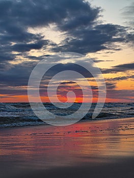 Beatiful sunset by the river