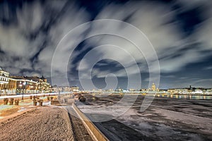 Beatiful view Neva river in Saint Petersburg, Russia