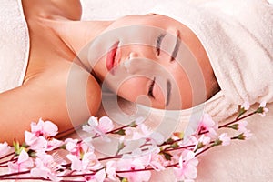 Beatiful women relax in spa