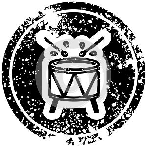 beating drum distressed icon