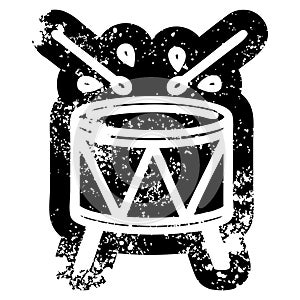 beating drum distressed icon