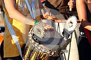 Beating drums