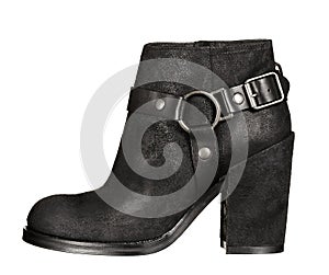 Beatles black leather high heel shoe