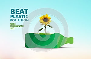 #BeatPlasticPollution, World Environment day concept 2023