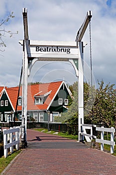 Beatrix bridge in village Marken photo