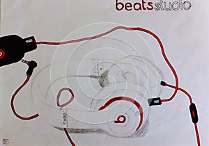 Beats by Dr. Dre studio drawing