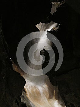 Underground waterfall in a cave BeatushÃÂ¶hle photo