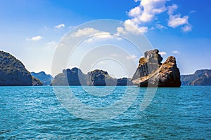 Beaty limestone rock in the ocean