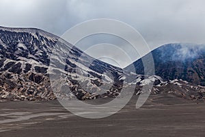 Beatyfull Volcanic landscape in the crater of Mount Bromo, Java, Indonesia