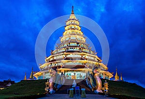 Beaufiful pagoda Wat Huay Pla Kang