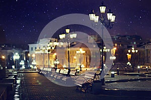 Beauiful night in square