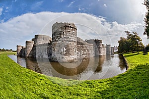 Beaumaris Castle in Anglesey, North Wales, United Kingdom, series of Walesh castles