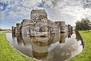 Beaumaris Castle in Anglesey, North Wales, United Kingdom, series of Walesh castles