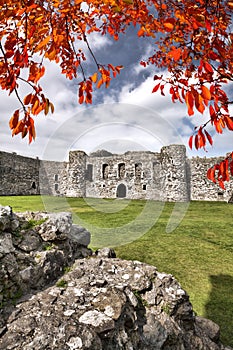 Beaumaris Castle in Anglesey, North Wales, United Kingdom, series of Walesh castles