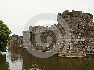 Ruins-Ancient Beaumaris Castle and the Island of Anglesey North Wales photo