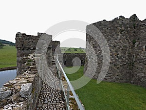 Beaumaris Castle is an unfinished Welsh medieval castle from the turn of the 13th and 14th centuries located in the Wales