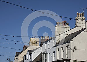 Beaumaris, Wales - roofs and blue skies.