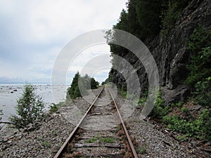 Railway along the St. Lawrence River photo
