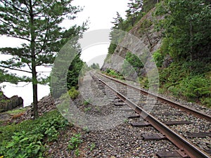 Railway along the St. Lawrence River photo