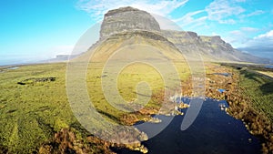 Beauriful Iceland from aerial - mountain landscape along route 1