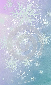 Beauteful abstract Winter tale - with cute litlle and biger Snowflakes  in the Air. Suitable For All Winter Hollidays photo