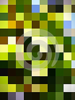 A beauteous design of digital pattern of squares in yellow and green photo