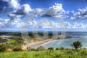 Beautifil IOW at Whitecliff Bay Isle of Wight near Bembridge east of the island in vivid and bright HDR