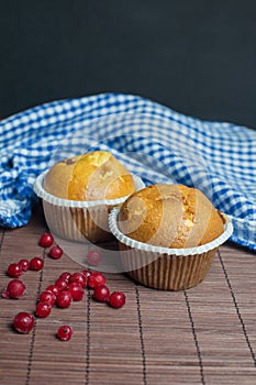 Beautifil muffin cupcake with berries