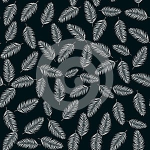 Beautifil Palm Tree Leaf Silhouette Seamless Pattern Background