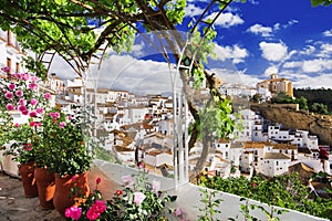 Setenil de las Bodegas village, one of the beautiful white villages Pueblos Blancos of Andalusia, Spain photo