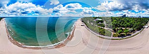 Beautiful 360 degree panoramic view of the Burgas Bay and the Burgas Sea Garden, Bulgaria