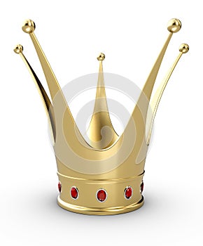 Beautiful 3d illustration of a gold Princess crown