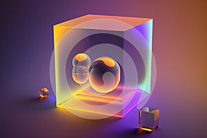 Beautiful Abstract 3d render holographic background