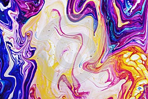 Beautiful abstract background. Acrylic paints. Fluid art. Liquid marble.
