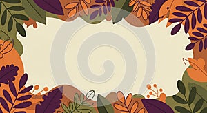 Abstract Autumn Leaves Border Background