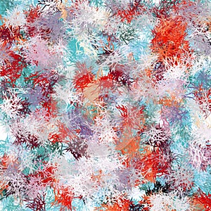 Beautiful abstract backround.Chaotic bushed pattern. White, red, blue, purple and orange colours