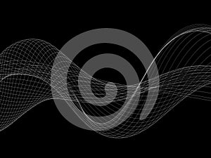 Abstract black and white Grid wave line