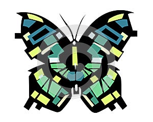 Beautiful Abstract Butterfly with geometrical objects