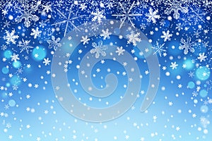 Beautiful abstract Christmas snowflakes bokeh background for design