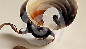 Beautiful abstract coffee color pattern on beige. AI-generated