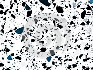 Beautiful abstract color white and blue marble on black background and gray and blue granite tiles floor on blue background, love