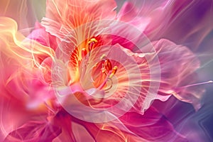 Beautiful Abstract colorful flower macro. Generate Ai