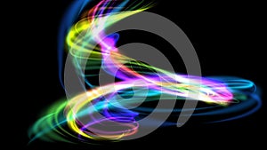 Beautiful abstract cosmic light rays background. Cosmic Magic neon mystical sparks, shine streaks. Glow wave wind lines effect.