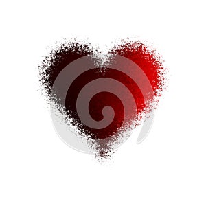 Beautiful abstract diffuse red heart on white background