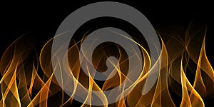 Abstract Golden Fire Waves Background. Template Design